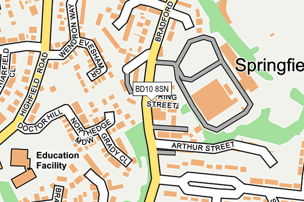 BD10 8SN map - OS OpenMap – Local (Ordnance Survey)