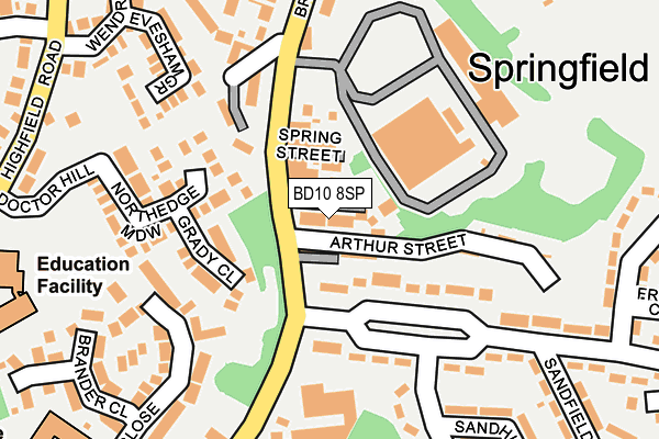 BD10 8SP map - OS OpenMap – Local (Ordnance Survey)