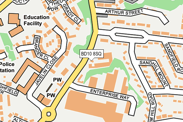 BD10 8SQ map - OS OpenMap – Local (Ordnance Survey)