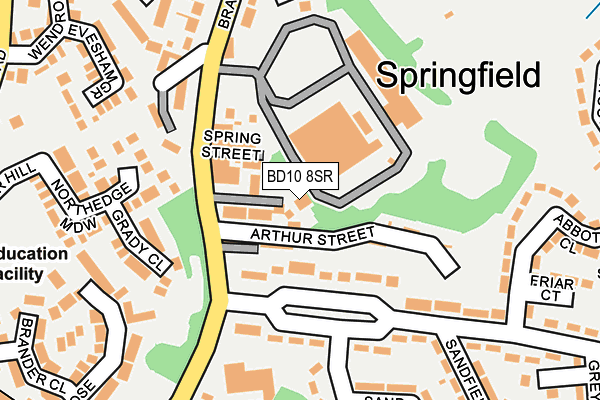 BD10 8SR map - OS OpenMap – Local (Ordnance Survey)