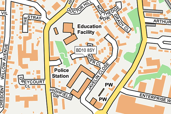 BD10 8SY map - OS OpenMap – Local (Ordnance Survey)