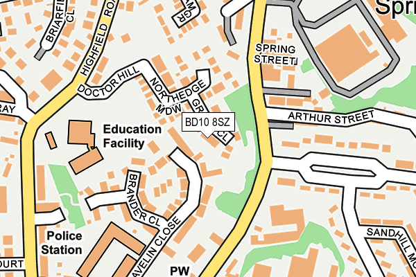 BD10 8SZ map - OS OpenMap – Local (Ordnance Survey)