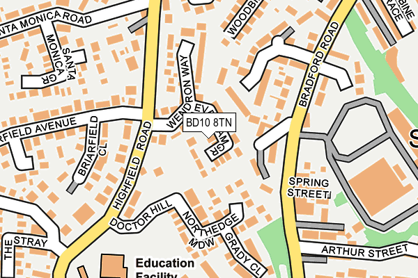 BD10 8TN map - OS OpenMap – Local (Ordnance Survey)