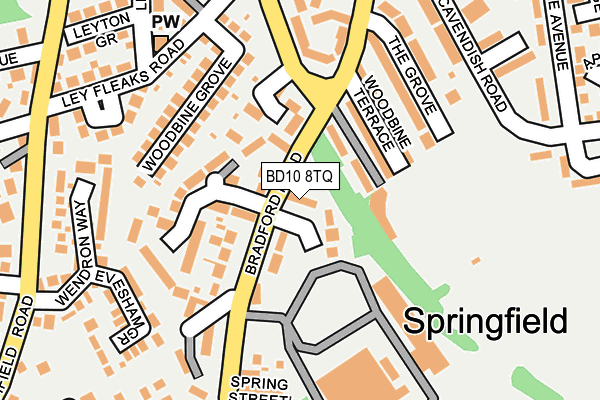 BD10 8TQ map - OS OpenMap – Local (Ordnance Survey)