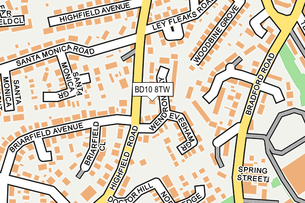 BD10 8TW map - OS OpenMap – Local (Ordnance Survey)
