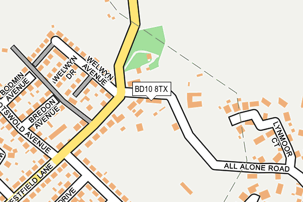 BD10 8TX map - OS OpenMap – Local (Ordnance Survey)