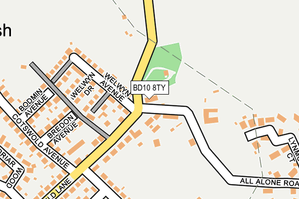 BD10 8TY map - OS OpenMap – Local (Ordnance Survey)