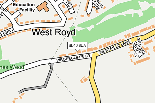 BD10 8UA map - OS OpenMap – Local (Ordnance Survey)