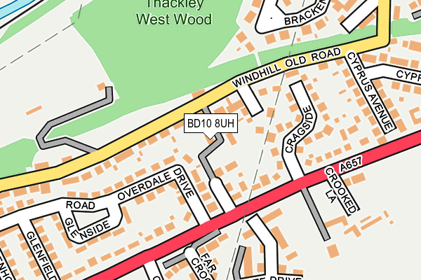 BD10 8UH map - OS OpenMap – Local (Ordnance Survey)