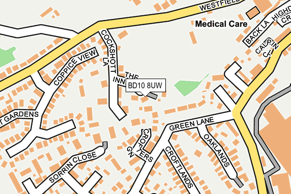 BD10 8UW map - OS OpenMap – Local (Ordnance Survey)