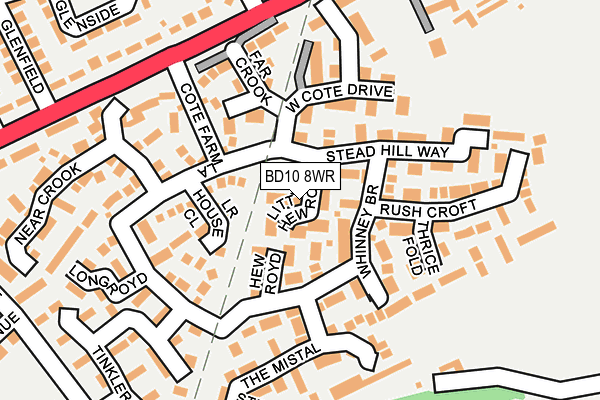 BD10 8WR map - OS OpenMap – Local (Ordnance Survey)
