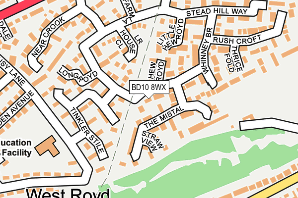 BD10 8WX map - OS OpenMap – Local (Ordnance Survey)