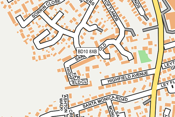 BD10 8XB map - OS OpenMap – Local (Ordnance Survey)