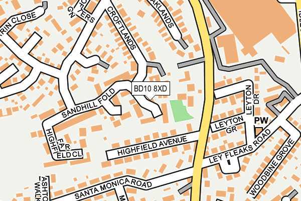 BD10 8XD map - OS OpenMap – Local (Ordnance Survey)