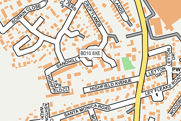 BD10 8XE map - OS OpenMap – Local (Ordnance Survey)