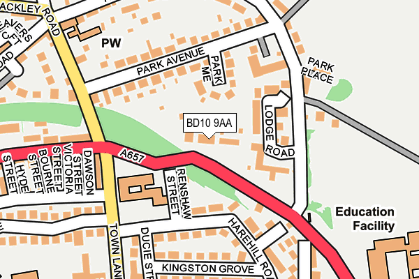 BD10 9AA map - OS OpenMap – Local (Ordnance Survey)