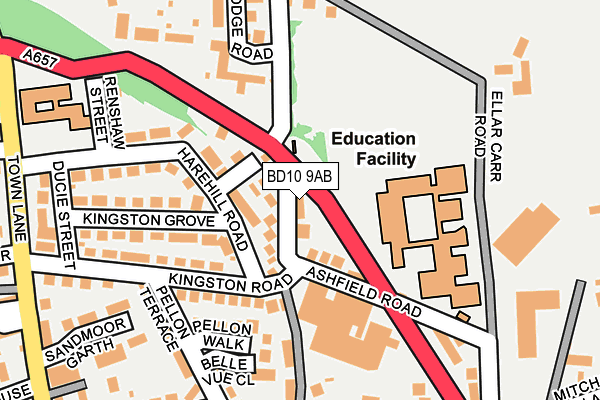 BD10 9AB map - OS OpenMap – Local (Ordnance Survey)