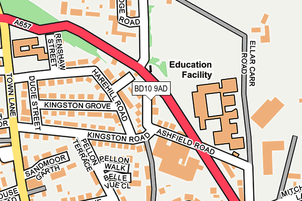 BD10 9AD map - OS OpenMap – Local (Ordnance Survey)