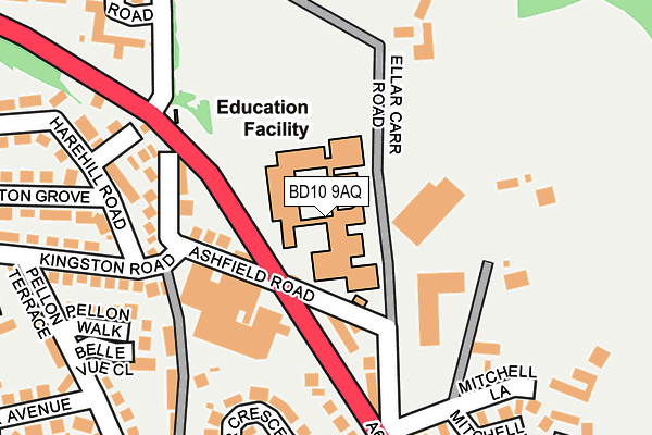 BD10 9AQ map - OS OpenMap – Local (Ordnance Survey)