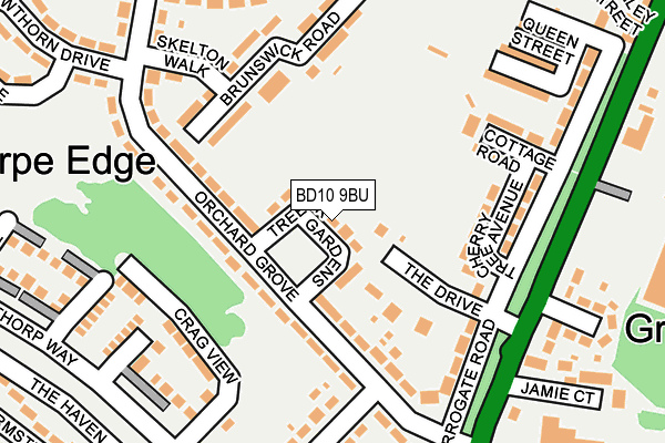 BD10 9BU map - OS OpenMap – Local (Ordnance Survey)