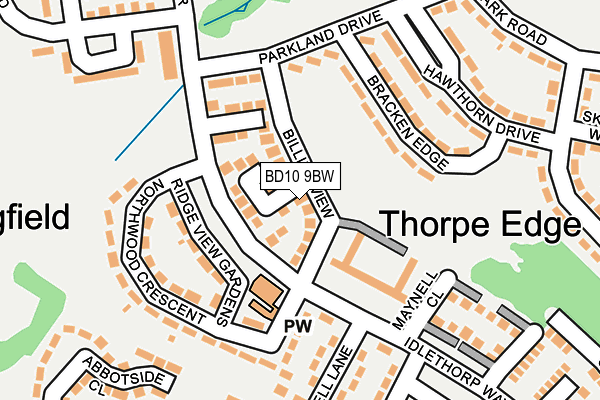 BD10 9BW map - OS OpenMap – Local (Ordnance Survey)