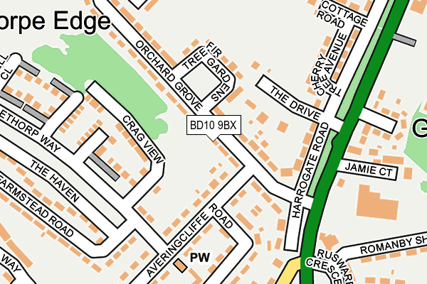 BD10 9BX map - OS OpenMap – Local (Ordnance Survey)