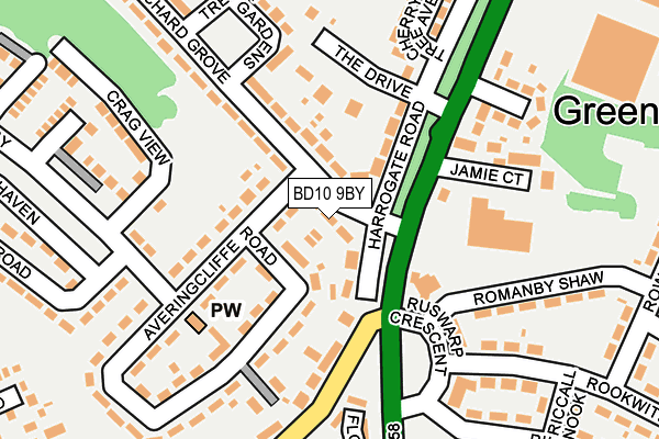 BD10 9BY map - OS OpenMap – Local (Ordnance Survey)