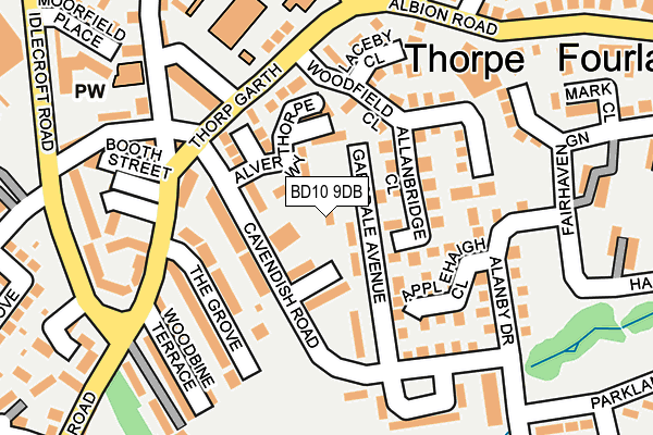 BD10 9DB map - OS OpenMap – Local (Ordnance Survey)