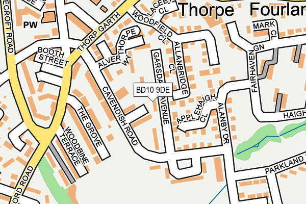 BD10 9DE map - OS OpenMap – Local (Ordnance Survey)