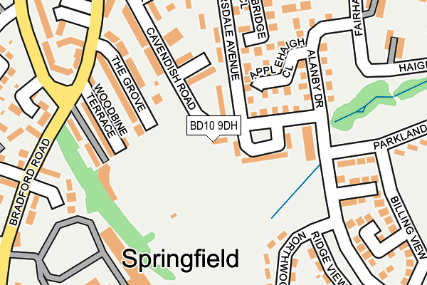 BD10 9DH map - OS OpenMap – Local (Ordnance Survey)