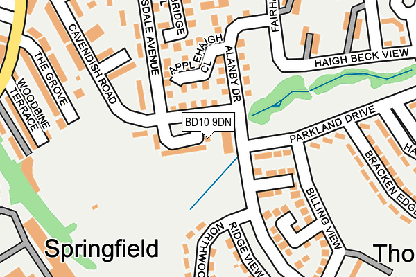 BD10 9DN map - OS OpenMap – Local (Ordnance Survey)