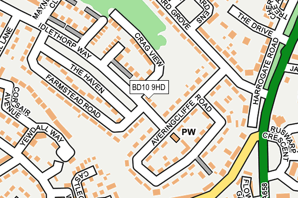 BD10 9HD map - OS OpenMap – Local (Ordnance Survey)