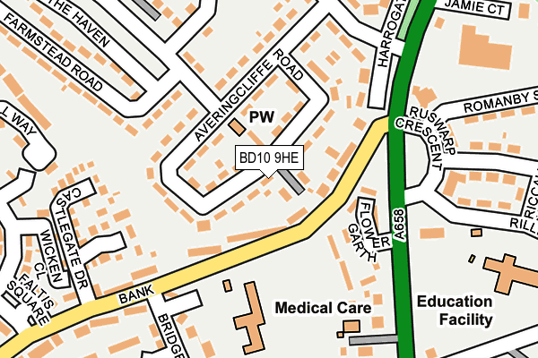 BD10 9HE map - OS OpenMap – Local (Ordnance Survey)
