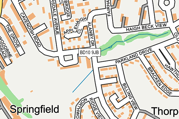 BD10 9JB map - OS OpenMap – Local (Ordnance Survey)