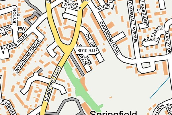 BD10 9JJ map - OS OpenMap – Local (Ordnance Survey)