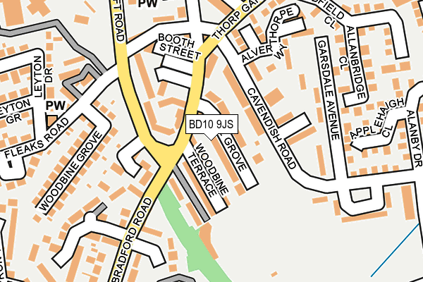 BD10 9JS map - OS OpenMap – Local (Ordnance Survey)