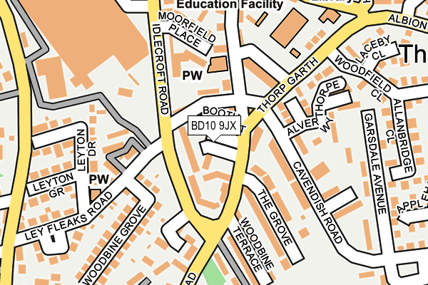 BD10 9JX map - OS OpenMap – Local (Ordnance Survey)