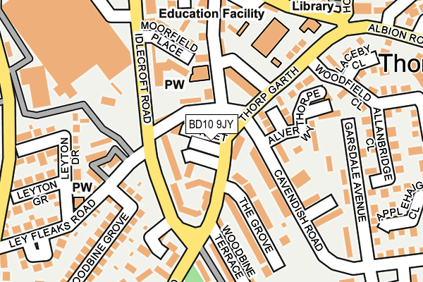 BD10 9JY map - OS OpenMap – Local (Ordnance Survey)