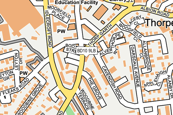 BD10 9LB map - OS OpenMap – Local (Ordnance Survey)