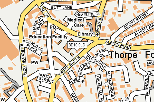 BD10 9LD map - OS OpenMap – Local (Ordnance Survey)