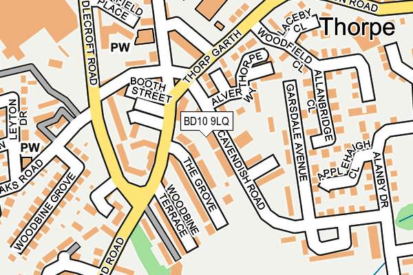 BD10 9LQ map - OS OpenMap – Local (Ordnance Survey)