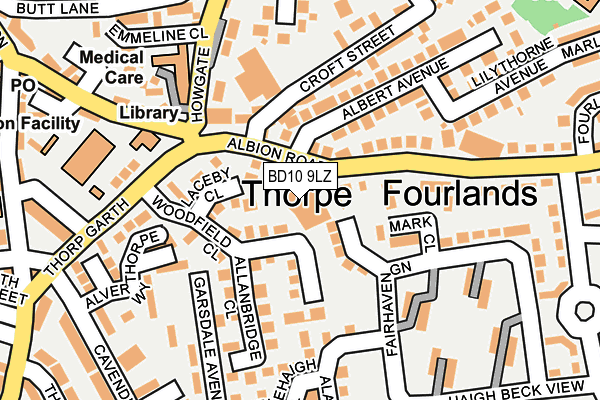 BD10 9LZ map - OS OpenMap – Local (Ordnance Survey)