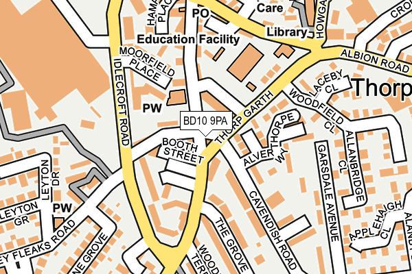 BD10 9PA map - OS OpenMap – Local (Ordnance Survey)