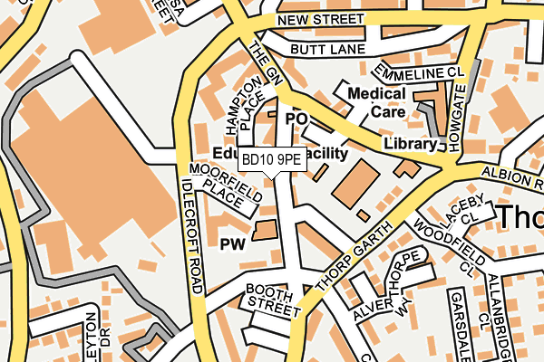 BD10 9PE map - OS OpenMap – Local (Ordnance Survey)