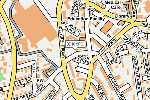 BD10 9PQ map - OS OpenMap – Local (Ordnance Survey)