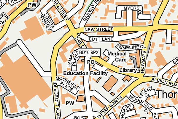 BD10 9PX map - OS OpenMap – Local (Ordnance Survey)