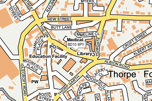 BD10 9PY map - OS OpenMap – Local (Ordnance Survey)