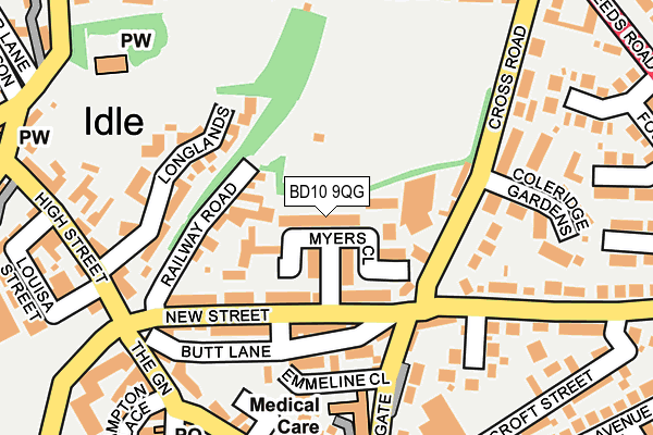 BD10 9QG map - OS OpenMap – Local (Ordnance Survey)