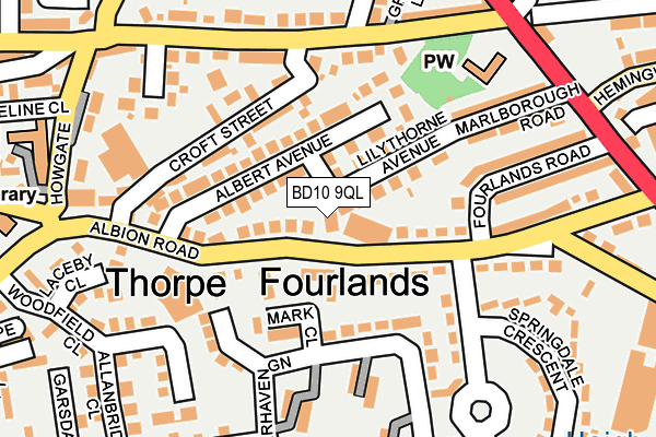 BD10 9QL map - OS OpenMap – Local (Ordnance Survey)