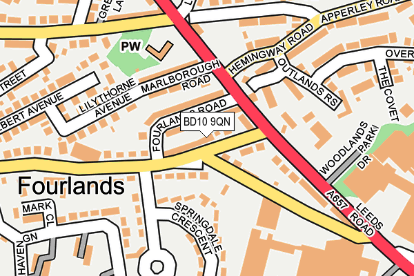 BD10 9QN map - OS OpenMap – Local (Ordnance Survey)